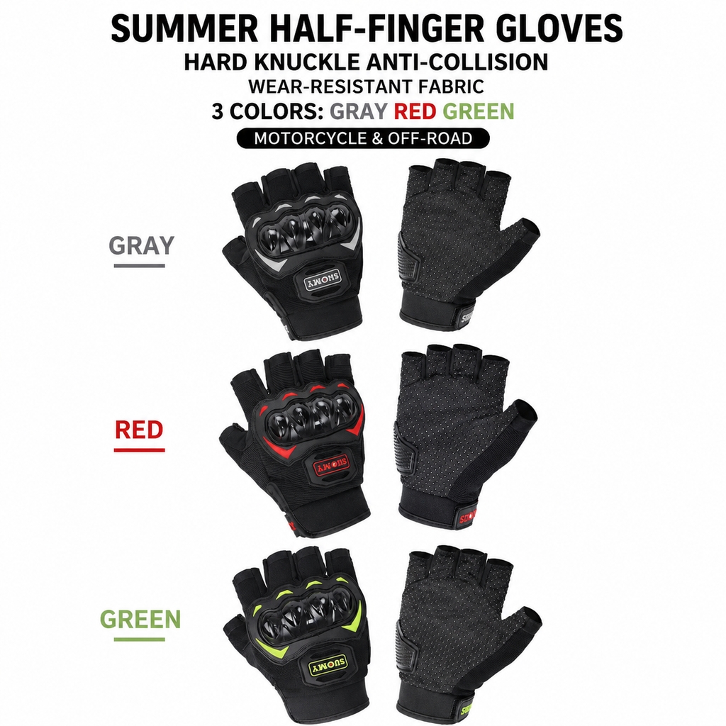 Motorcycle Glove Knuckle - Guantes de Motocicleta de Verano de